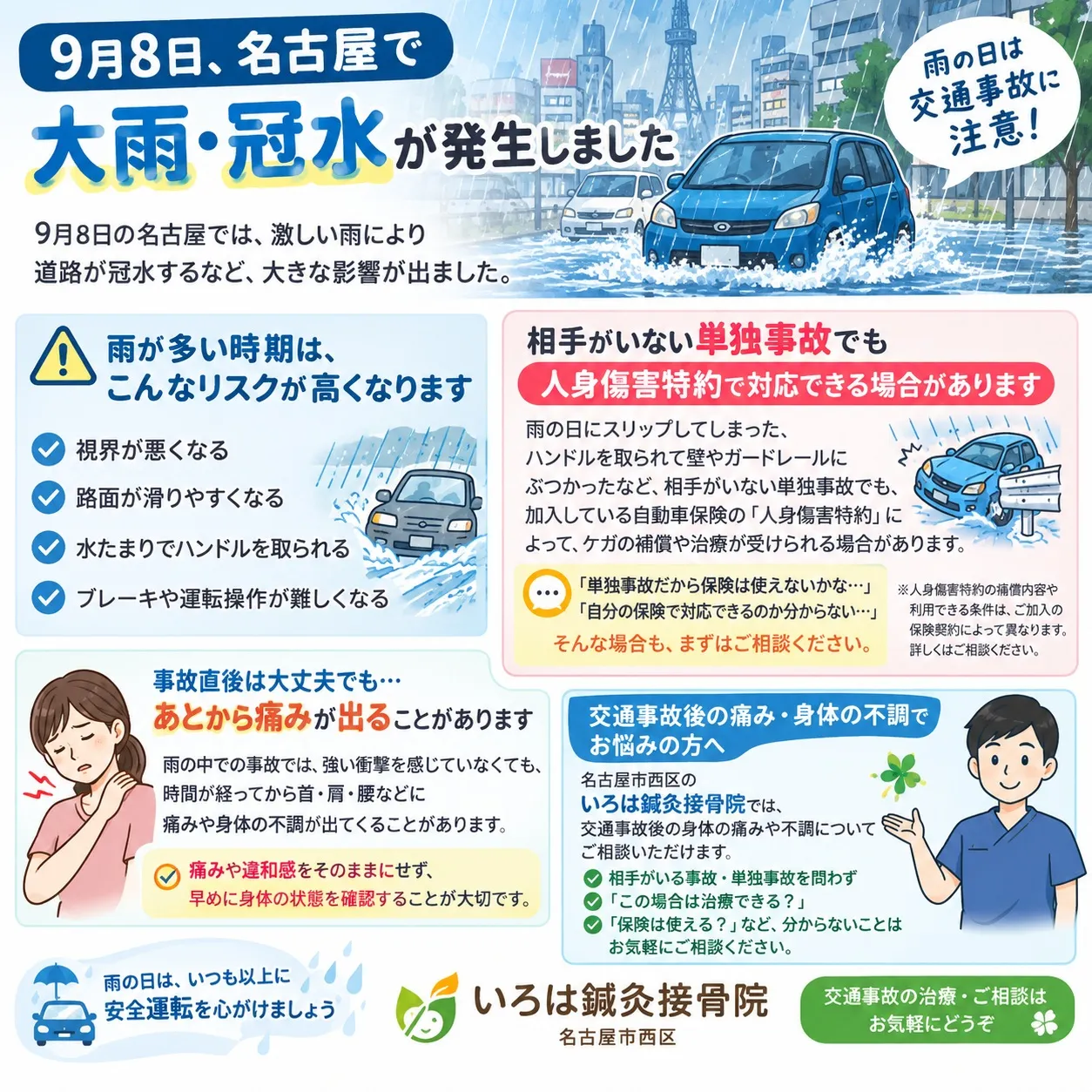 🌧️ 9月8日、名古屋で大雨・冠水が発生しました
